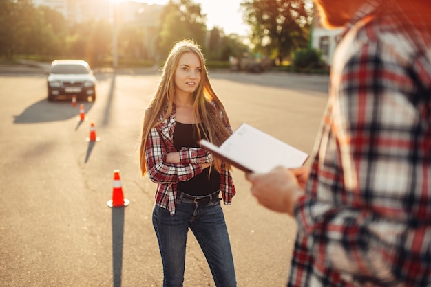 male instructor female student driving school 266732 6824
